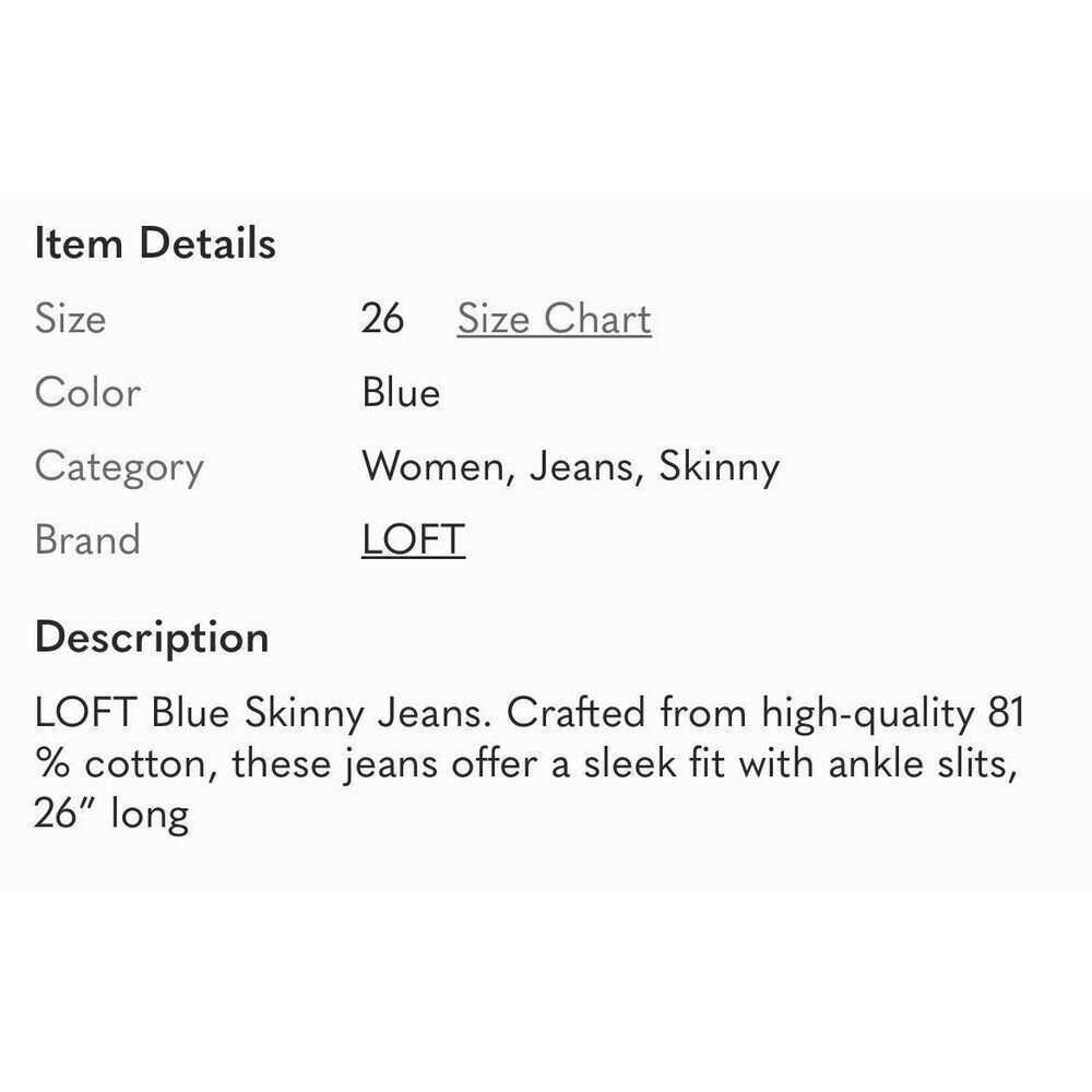 LOFT | modern skinny crop blue jeans 2/26 - Picture 10 of 10